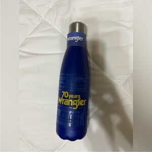 Wrangler Stainless Steel Mug Water Bottle Blue Yellow Western Cowboy Horse Rodeo